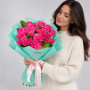 Букет из 7 кустовых розовых роз — вид 2